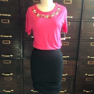Juicy Couture Hot Pink Top/Ruched Skirt Dress XS
